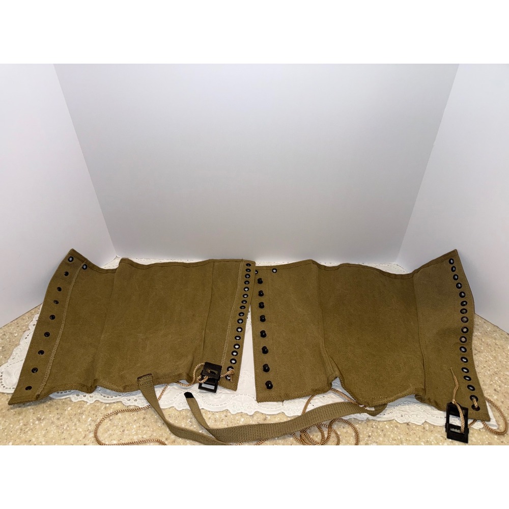 US Military Canvas Gaiters Marked 1943 & Ammunition Pouch 1942 Set - Picture 7 of 11